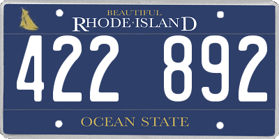 RI license plate 422892