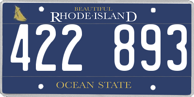 RI license plate 422893