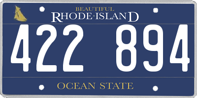 RI license plate 422894