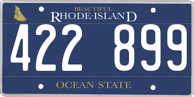 RI license plate 422899