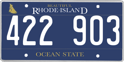 RI license plate 422903
