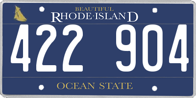 RI license plate 422904