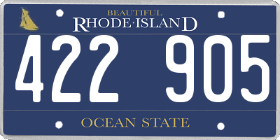 RI license plate 422905