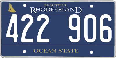 RI license plate 422906