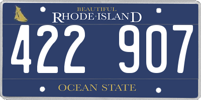 RI license plate 422907