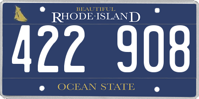RI license plate 422908