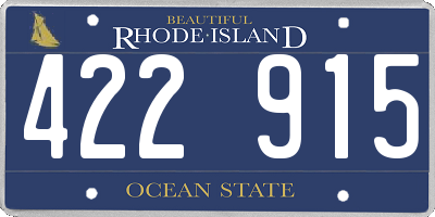 RI license plate 422915