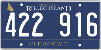 RI license plate 422916