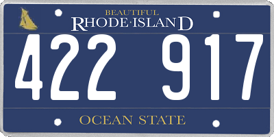 RI license plate 422917