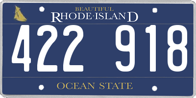 RI license plate 422918