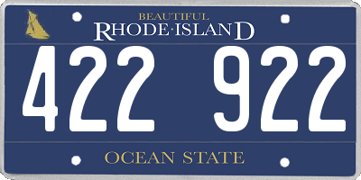 RI license plate 422922