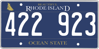 RI license plate 422923