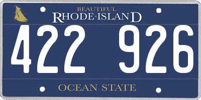 RI license plate 422926