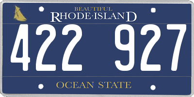 RI license plate 422927