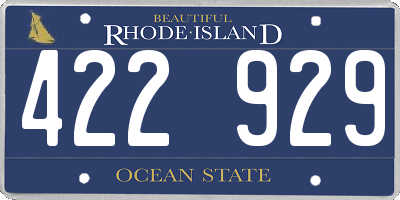 RI license plate 422929