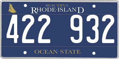 RI license plate 422932