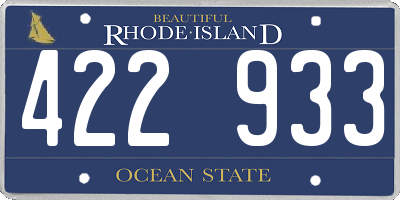 RI license plate 422933