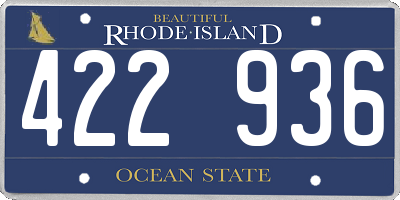 RI license plate 422936