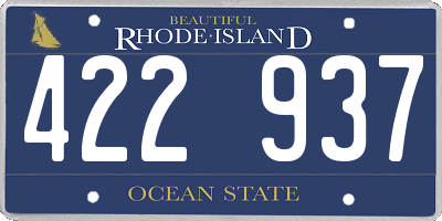 RI license plate 422937
