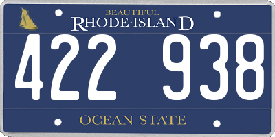 RI license plate 422938