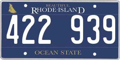 RI license plate 422939