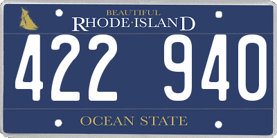 RI license plate 422940