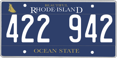 RI license plate 422942