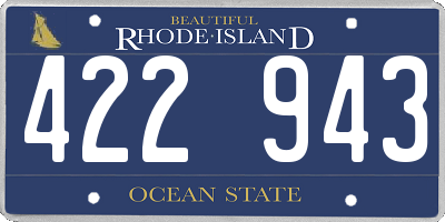 RI license plate 422943