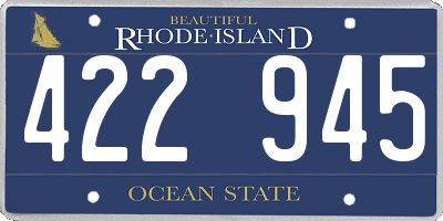 RI license plate 422945