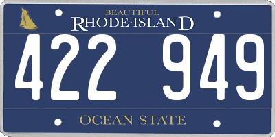 RI license plate 422949