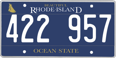 RI license plate 422957