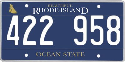 RI license plate 422958