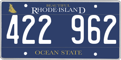 RI license plate 422962