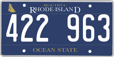 RI license plate 422963