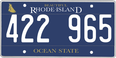 RI license plate 422965