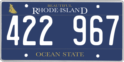 RI license plate 422967