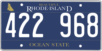 RI license plate 422968