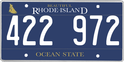 RI license plate 422972