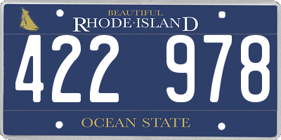 RI license plate 422978