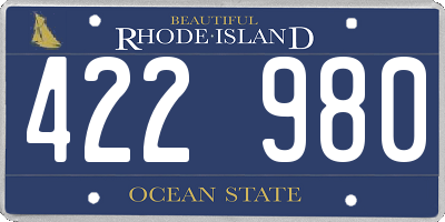RI license plate 422980