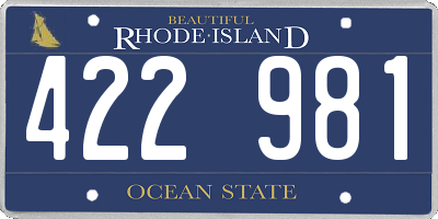 RI license plate 422981