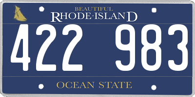 RI license plate 422983