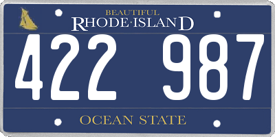 RI license plate 422987