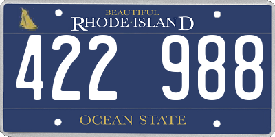 RI license plate 422988