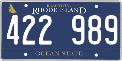 RI license plate 422989