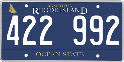 RI license plate 422992