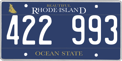 RI license plate 422993