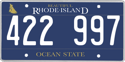 RI license plate 422997