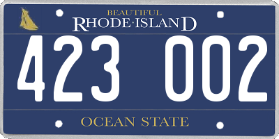 RI license plate 423002