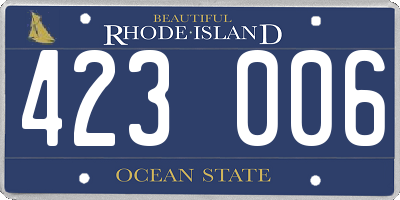 RI license plate 423006